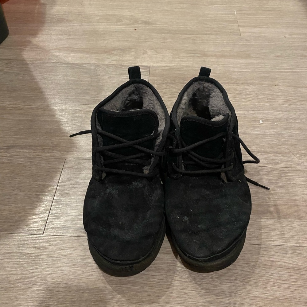 UGG mens neumel black sued boots size 12 - Picture 2 of 9